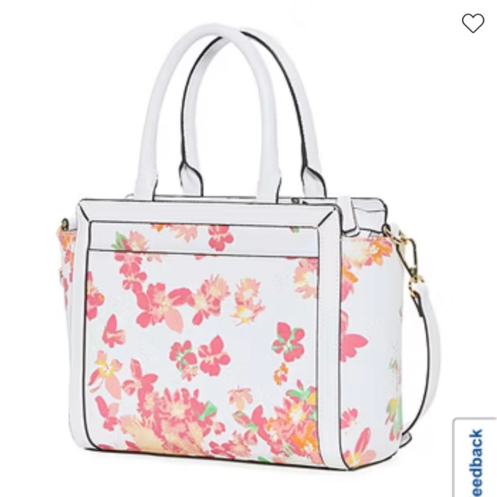 Liz Claiborne Satchel pink Floral handbag crossbody purse shoulder bag